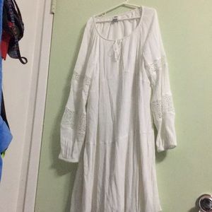 White flowing casual summer dress